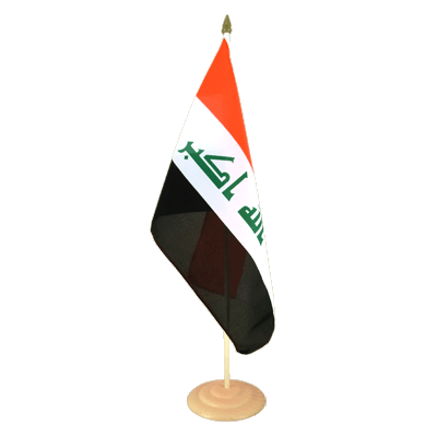 Irak 2009 - Grand drapeau de table 30 x 45 cm, bois