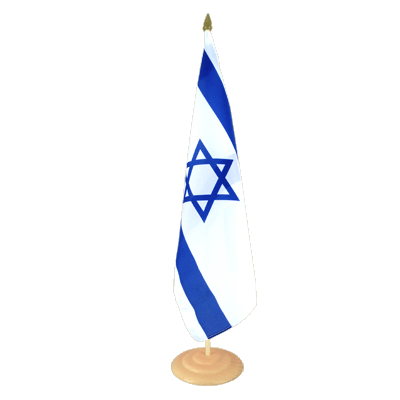 Israel - Grand drapeau de table 30 x 45 cm, bois