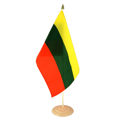 Lituanie - Grand drapeau de table 30 x 45 cm, bois