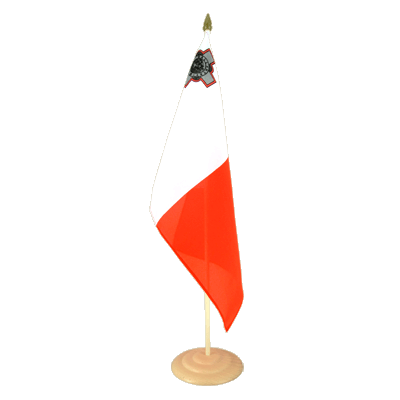 Malta - Large Table Flag 12x18", wooden