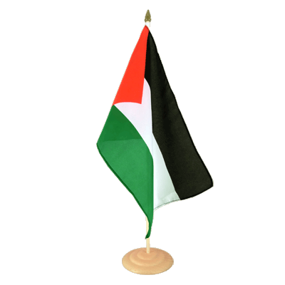Grand drapeau de table Palestine 30 x 45 cm, bois