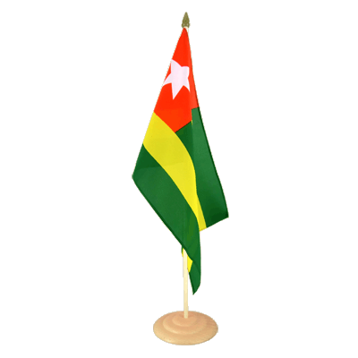 Togo - Grand drapeau de table 30 x 45 cm, bois