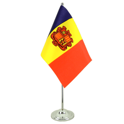 Andorra - Satin Tischflagge 15 x 22 cm