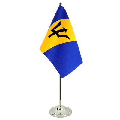 Barbados Satin Tischflagge - 15 x 22 cm