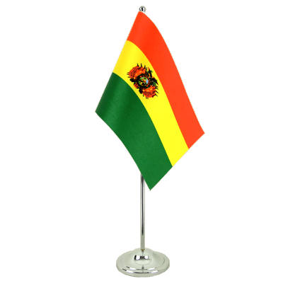 Bolivien Satin Tischflagge - 15 x 22 cm