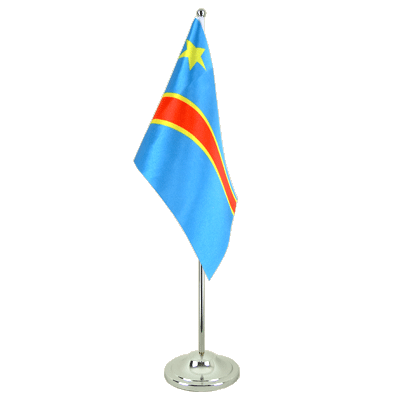 Demokratische Republik Kongo - Satin Tischflagge 15 x 22 cm
