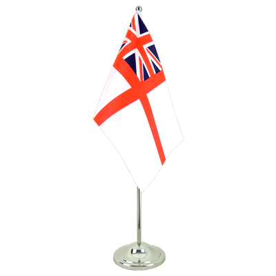 Großbritannien White Ensign Satin Tischflagge 15 x 22 cm