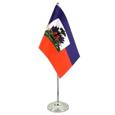 Haiti Satin Tischflagge 15 x 22 cm