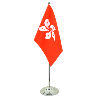 Hong Kong - Satin Tischflagge 15 x 22 cm