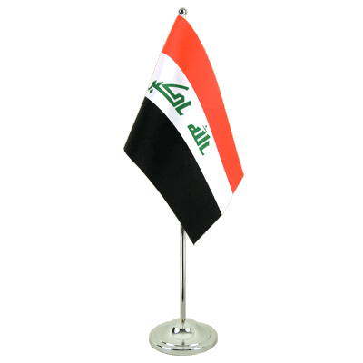 Irak - Satin Tischflagge 15 x 22 cm