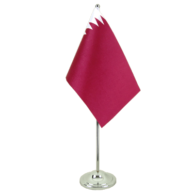 Katar Satin Tischflagge 15 x 22 cm