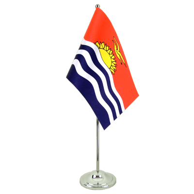 Kiribati - Satin Tischflagge 15 x 22 cm