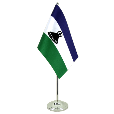 Lesotho - Satin Tischflagge 15 x 22 cm