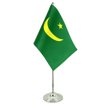 Mauritanie - Drapeau de table 15 x 22 cm, prestige