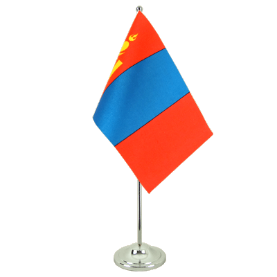 Mongolei - Satin Tischflagge 15 x 22 cm