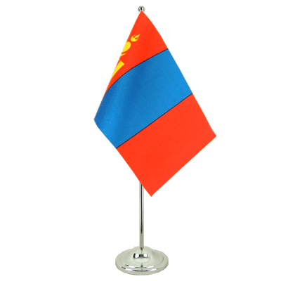 Mongolie - Drapeau de table 15 x 22 cm, prestige