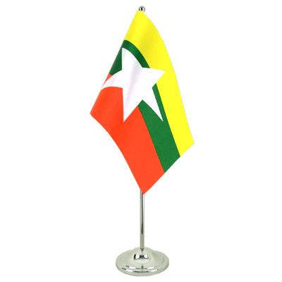 Myanmar - Satin Tischflagge 15 x 22 cm