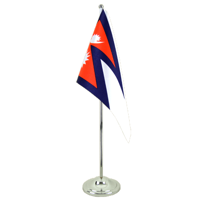 Nepal - Satin Tischflagge 15 x 22 cm