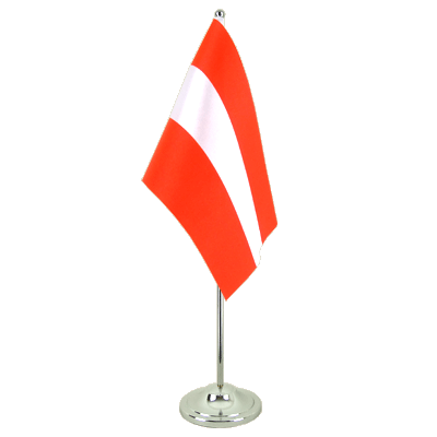 Österreich - Satin Tischflagge 15 x 22 cm
