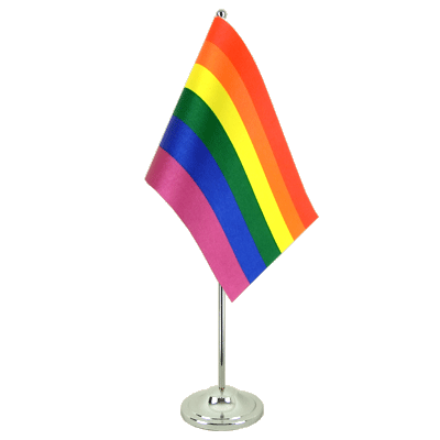 Rainbow Satin Table Flag 6x9"