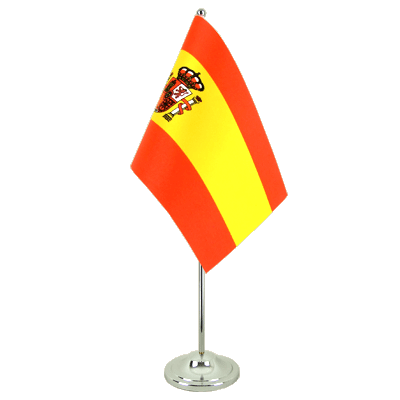 Spanien mit Wappen Satin Tischflagge 15 x 22 cm