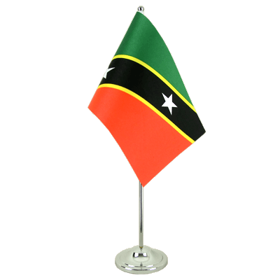 St. Kitts und Nevis Satin Tischflagge - 15 x 22 cm