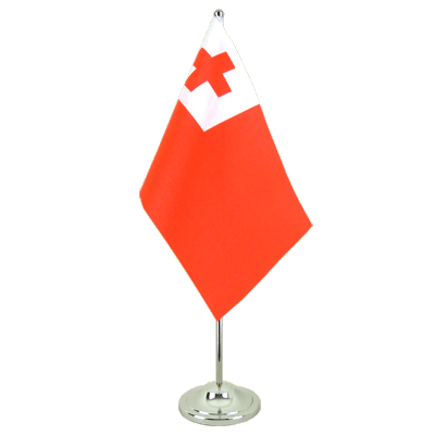 Tonga - Satin Tischflagge 15 x 22 cm