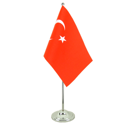Türkei Satin Tischflagge 15 x 22 cm