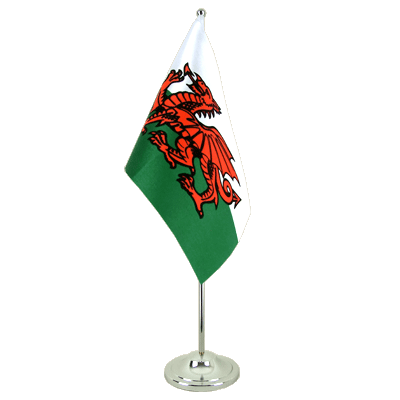 Wales - Satin Tischflagge 15 x 22 cm