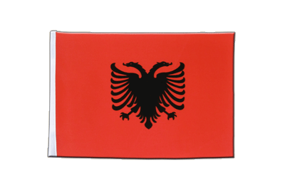 Albanien - Satin Flagge 15 x 22 cm