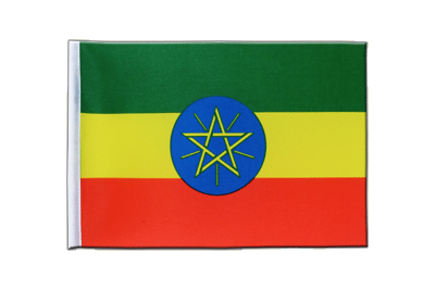 Éthiopie avec étoile - Drapeau en satin 15 x 22 cm