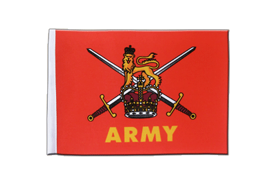Armée de Terre Britannique - Drapeau en satin 15 x 22 cm
