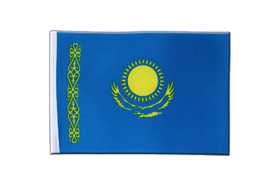 Kasachstan - Satin Flagge 15 x 22 cm