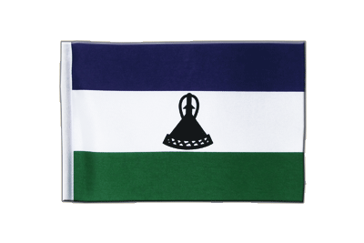 Lesotho - Satin Flagge 15 x 22 cm