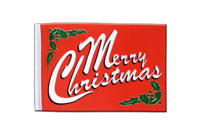 Merry Christmas - Satin Flagge 15 x 22 cm