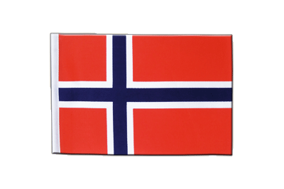Drapeau en satin Norvège 15 x 22 cm