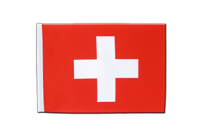Suisse - Drapeau en satin 15 x 22 cm