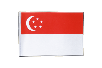 Singapour - Drapeau en satin 15 x 22 cm