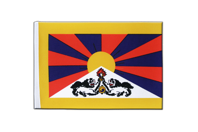 Tibet - Drapeau en satin 15 x 22 cm
