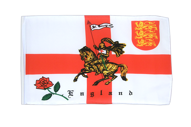 Petit drapeau Angleterre avec Chevalier 30 x 45 cm