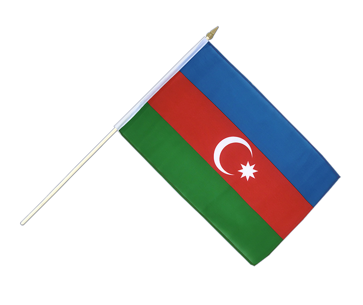 Aserbaidschan - Stockflagge 30 x 45 cm