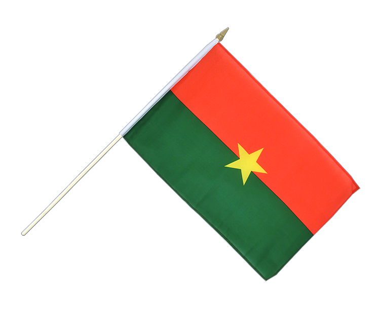 Burkina Faso - Drapeau sur hampe 30 x 45 cm