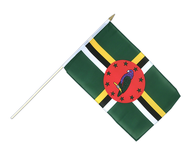 Dominica - Hand Waving Flag 12x18"