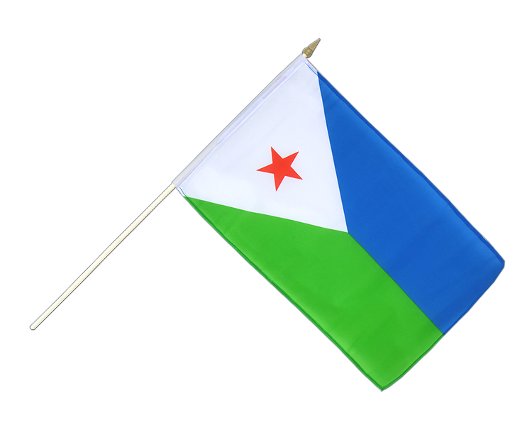 Hand Waving Flag Djibouti - 12x18" (30 x 45 cm)