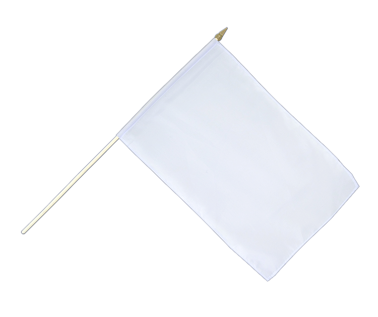 Weiße Stockflagge 30 x 45 cm