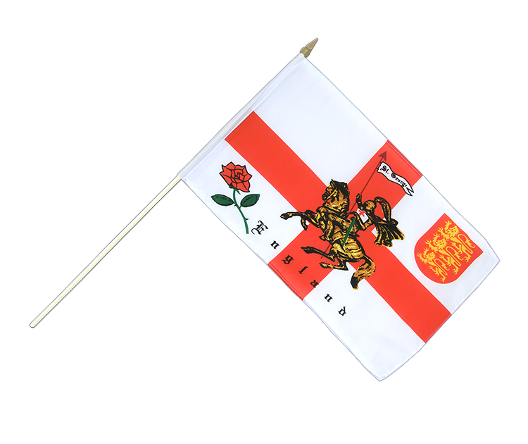 England with knight - Hand Waving Flag 12x18"