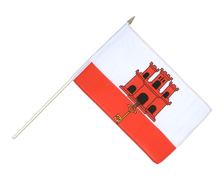 Drapeau Gibraltar sur hampe 30 x 45 cm