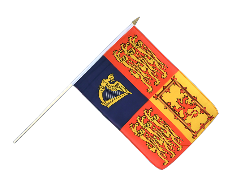 Royal Standard du Royaume-Uni - Drapeau sur hampe 30 x 45 cm