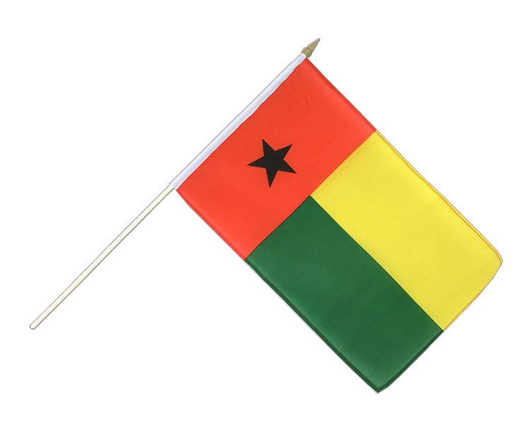 Drapeau Guinée-Bissau sur hampe 30 x 45 cm