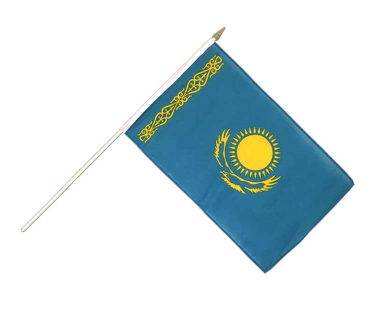 Drapeau Kazakhstan sur hampe 30 x 45 cm